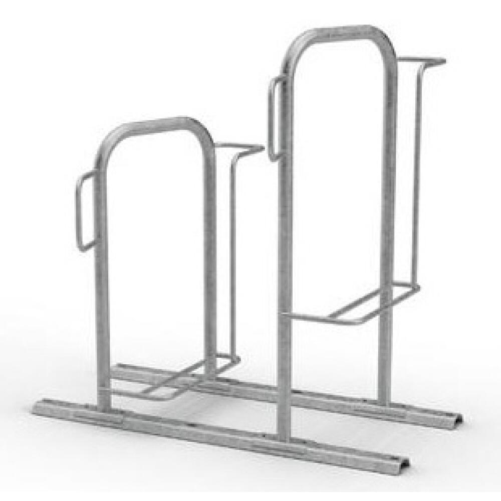 Fahrradst&auml;nder &prime;KAPPA LIGHT&reg;&prime;, einseitige Radeinstellung, Radabstand 500 o. 700 mm, 1-4 Stellpl&auml;tze, 1-4 B&uuml;gel, ADFC empfohlen, feuerverzinkt