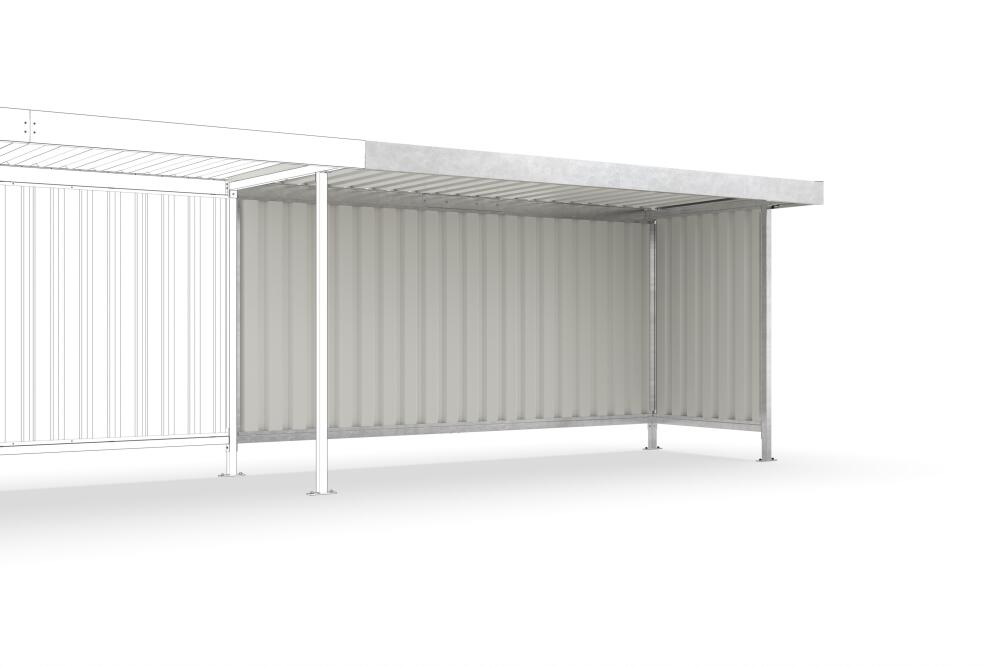 Modellbeispiel: Anbaueinheit L15 in verzinkter Ausführung - mit Rück- und Seitenwand