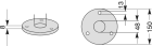 Technische Ansicht: Anlehnbügel -Typ 9100- Maße der Fußplatte zum Aufdübeln (Art. 9111)