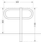 Technische Zeichnung: Anlehnbügel -Tour- zum Einbetonieren oder Aufdübeln (Art. 35735)