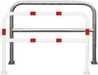 Anlehnbügel/Absperrbügel 'Sylt' Ø 48 mm aus Stahl, Höhe 1000 mm, zum Aufdübeln, weiß/rot oder nach
