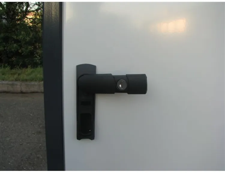 Fahrradgarage/Fahrradbox ′Classy′ (2050x820x1400 mm), ADFC Qualität, komplett montiert - Detailansicht: Schließzylinder geöffnet