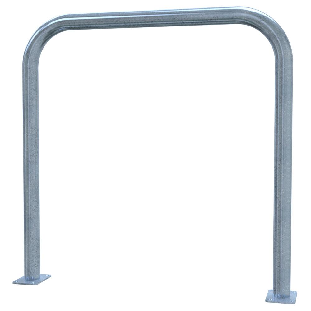Anlehnbügel/Absperrbügel ′Sylt′ ø 60 mm aus Stahl, Höhe 1000 mm, zum Aufdübeln, ohne Farbe,