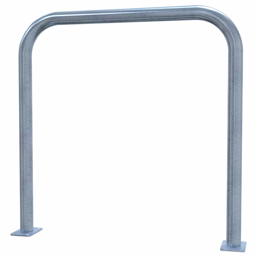 Anlehnb&uuml;gel/Absperrb&uuml;gel &prime;Sylt&prime; &oslash; 60 mm aus Stahl, H&ouml;he 1000 mm, zum Aufd&uuml;beln, ohne Farbe, gelb/schwarz oder nach RAL