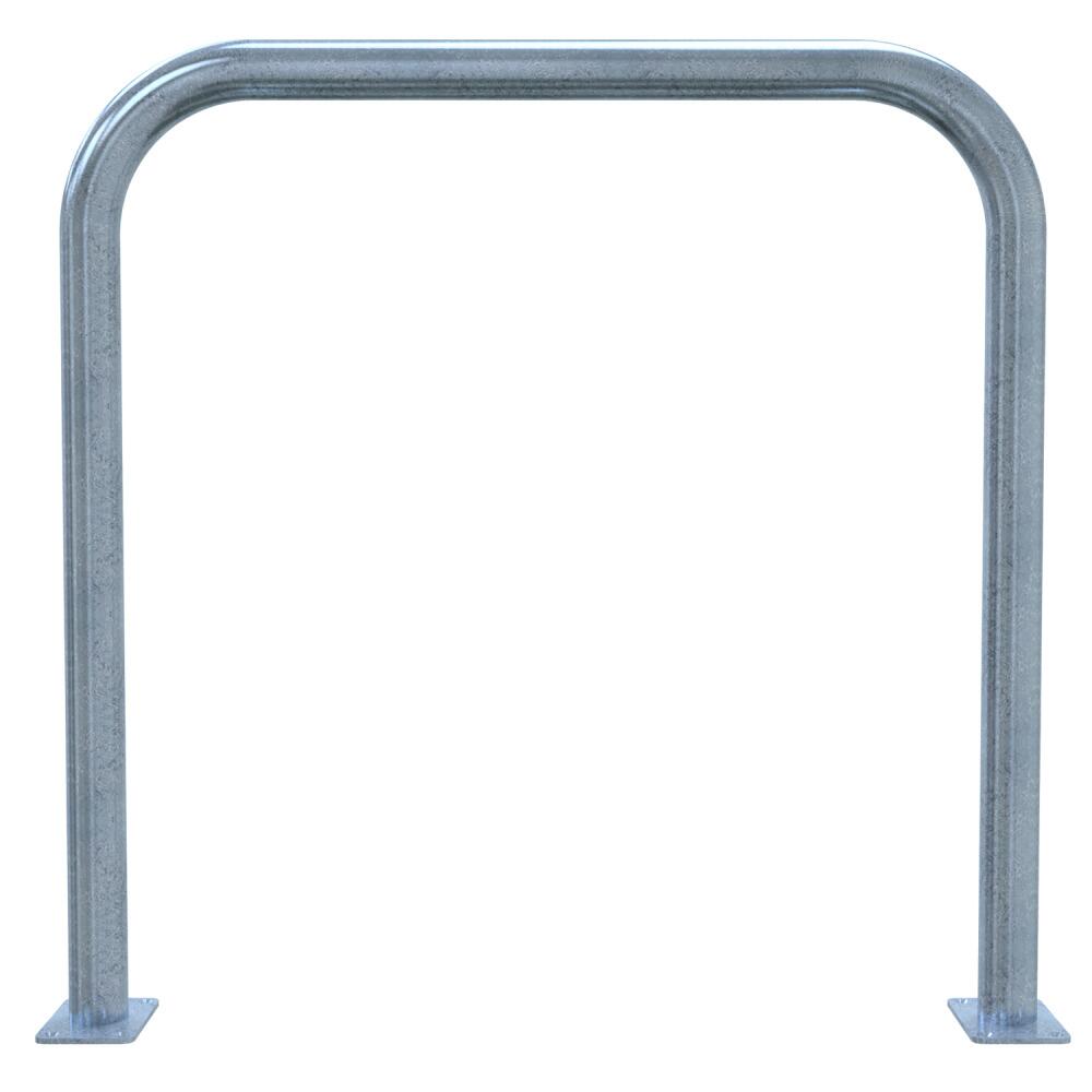 Anlehnbügel/Absperrbügel ′Sylt′ ø 60 mm aus Stahl, Höhe 1000 mm, zum Aufdübeln, ohne Farbe,