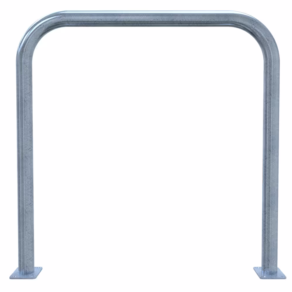 Anlehnb&uuml;gel/Absperrb&uuml;gel &prime;Sylt&prime; &oslash; 60 mm aus Stahl, H&ouml;he 1000 mm, zum Aufd&uuml;beln, ohne Farbe, gelb/schwarz oder nach RAL