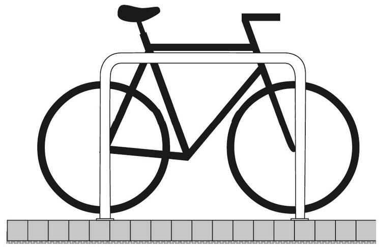 Technische Ansicht: Anlehn-/Absperrbügel -Sylt- zum Aufdübeln (Art. 19797)