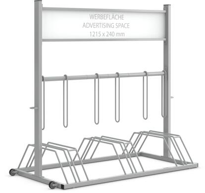 Modellbeispiel: Werbe-Fahrradständer -Security Station- mit Laufrollen (Art. 19933-01)