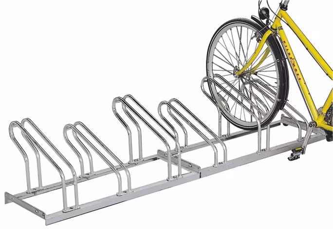 Fahrradständer Typ 2000 und Typ 2000BF, einseitige Radeinstellung, verschraubt, 90° - Anwendungsbeispiel: 6er (Art. 2056)