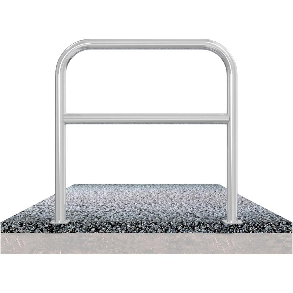 Anlehnbügel/Absperrbügel ′Sylt′ ø 60 mm aus Stahl, zum Aufdübeln, mit Querholm, Höhe 1000 mm, ohne