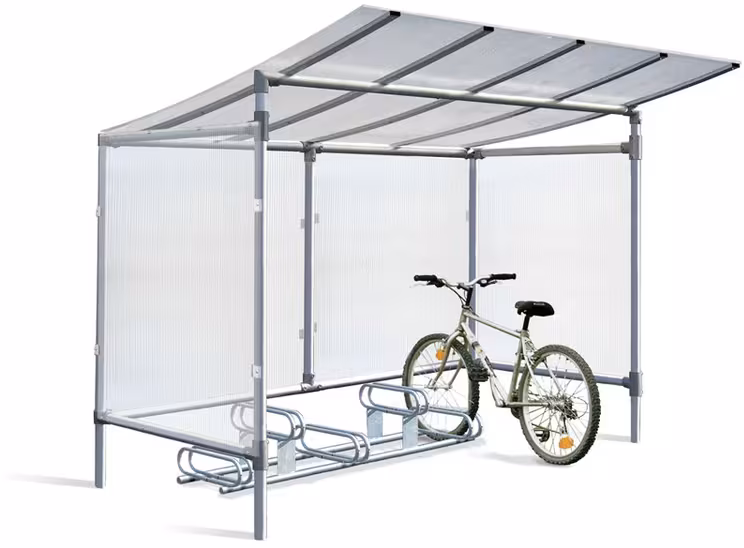 Anwendungsbeispiel: Überdachungssystem -Roof- aus Aluminium mit Seiten- und Rückwandverkleidung