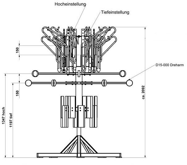 Technische Ansicht von der Seite: