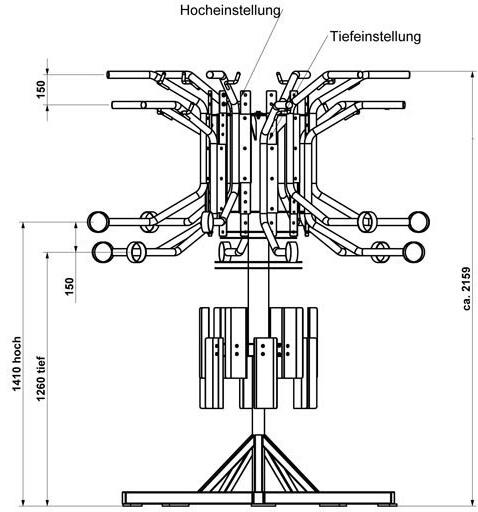 Technische Ansicht von der Seite: