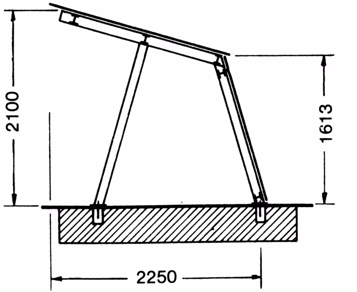 Überdachungssystem ′Canopy′, einseitig - Technische Ansicht: