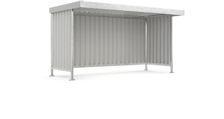 Modellbeispiel: Überdachungssystem -Leipzig L14-, einseitig und in verzinkter Ausführung - mit Rück-