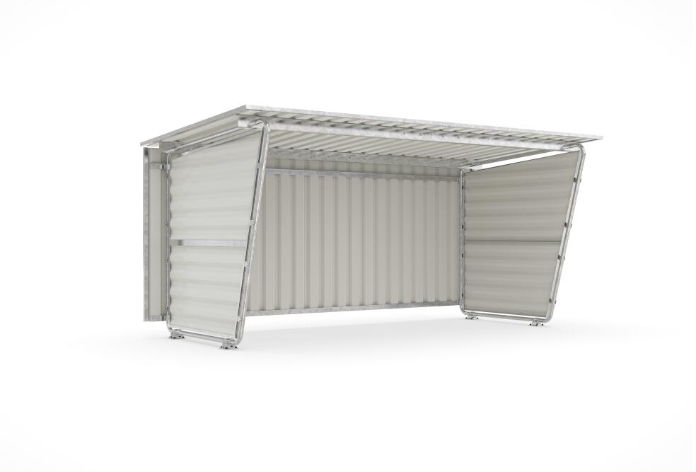 Modellbeispiel: Grundeinheit mit Rückwand aus Trapezblech und Seitenwand aus Trapezblech