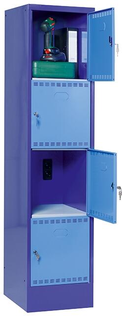 Anwendungsbeispiel: Ladestation-Strength II- mit 4 Fächern in taubenblau/hellblau (Art. 38966-02)