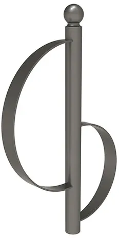 Modellbeispiel: Anlehnbügel -Province- aus Stahl, Höhe 1000 mm, zum Einbetonieren (Art. 37662-10)