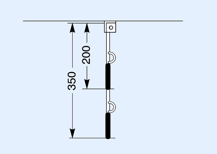 Technische Ansicht: Deckenmontage