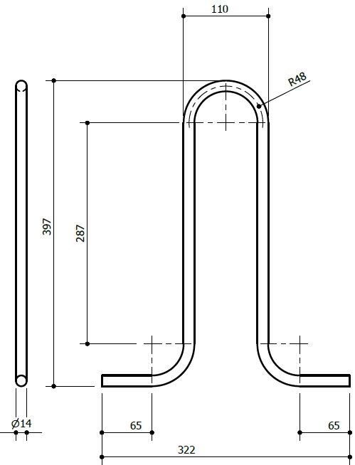 Technische Ansicht: Anlehnbügel