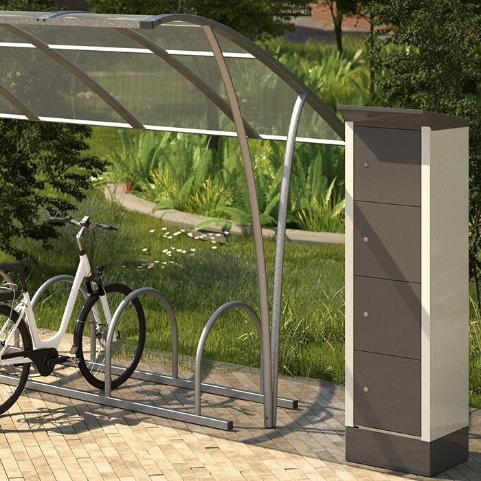 Ladestation ′Strength Outdoor′ für E-Bikes und Pedelecs, 4 Fächer, versch. Farben -