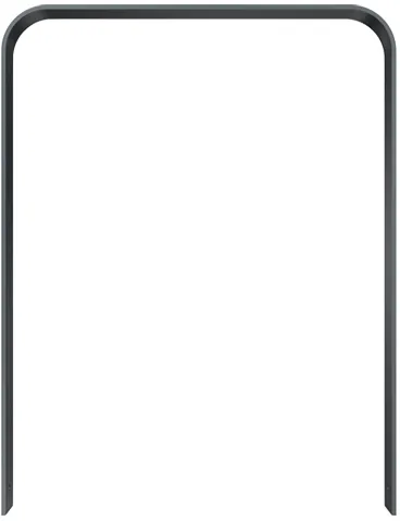 Anlehnbügel/Absperrbügel ′Aratora′ 80 x 10 mm aus Stahl, Höhe 800 mm, zum Einbetonieren - Modellbeispiel: Anlehn-/Absperrbügel -Aratora-, ...