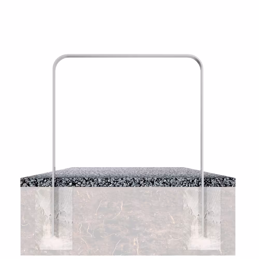 Anlehnb&uuml;gel/Absperrb&uuml;gel &prime;Baltrum&prime; 80 x 12 mm aus Stahl, H&ouml;he 800 mm, zum Einbetonieren