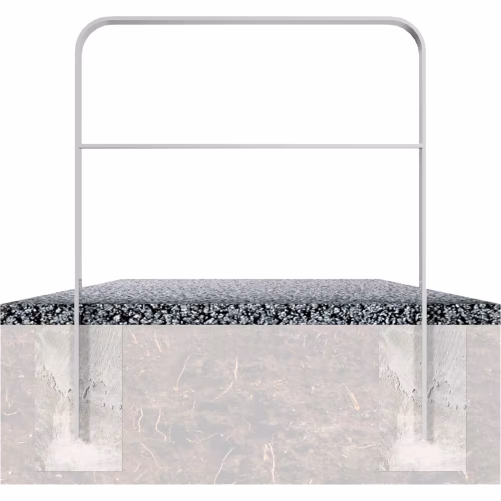 Anlehnb&uuml;gel/Absperrb&uuml;gel &prime;Wangerooge&prime; 80 x 12 mm aus Stahl, mit Querholm, zum Einbetonieren