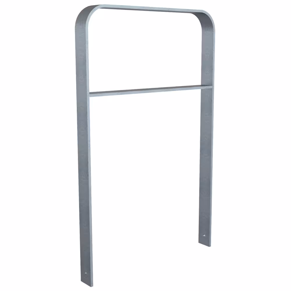Anlehnb&uuml;gel/Absperrb&uuml;gel &prime;Wangerooge&prime; 80 x 12 mm aus Stahl, mit Querholm, zum Einbetonieren