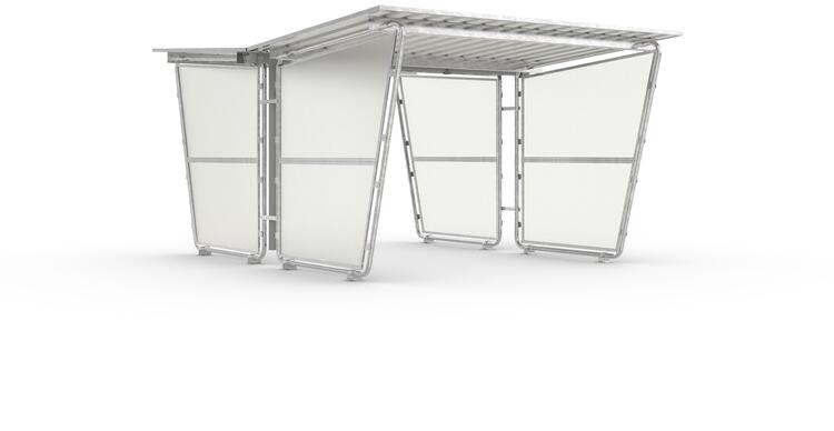 Anbaueinheit ′Siegen S29′ für Überdachungssystem ′Siegen S27′, doppelseitig - Modellbeispiel: