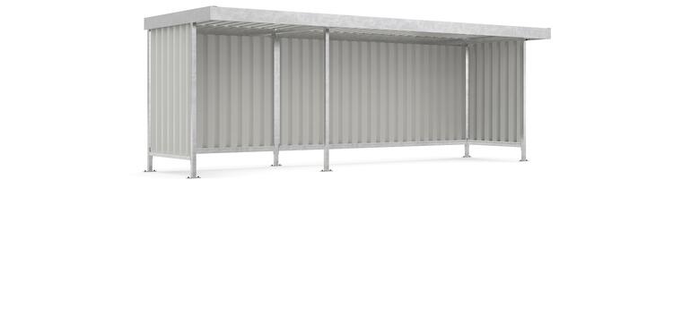 Modellbeispiel: Überdachungssystem -Leipzig L10- mit Anbaueinheit L15, einseitig und in verzinkter