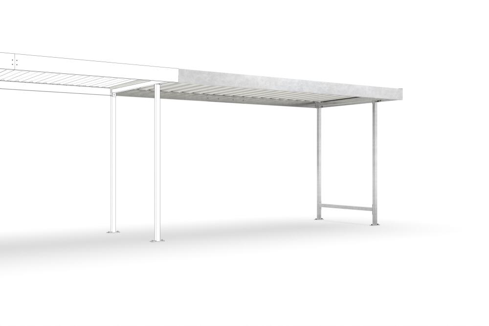 Modellbeispiel: Anbaueinheit L15 in verzinkter Ausführung - ohne Rück- und Seitenwand