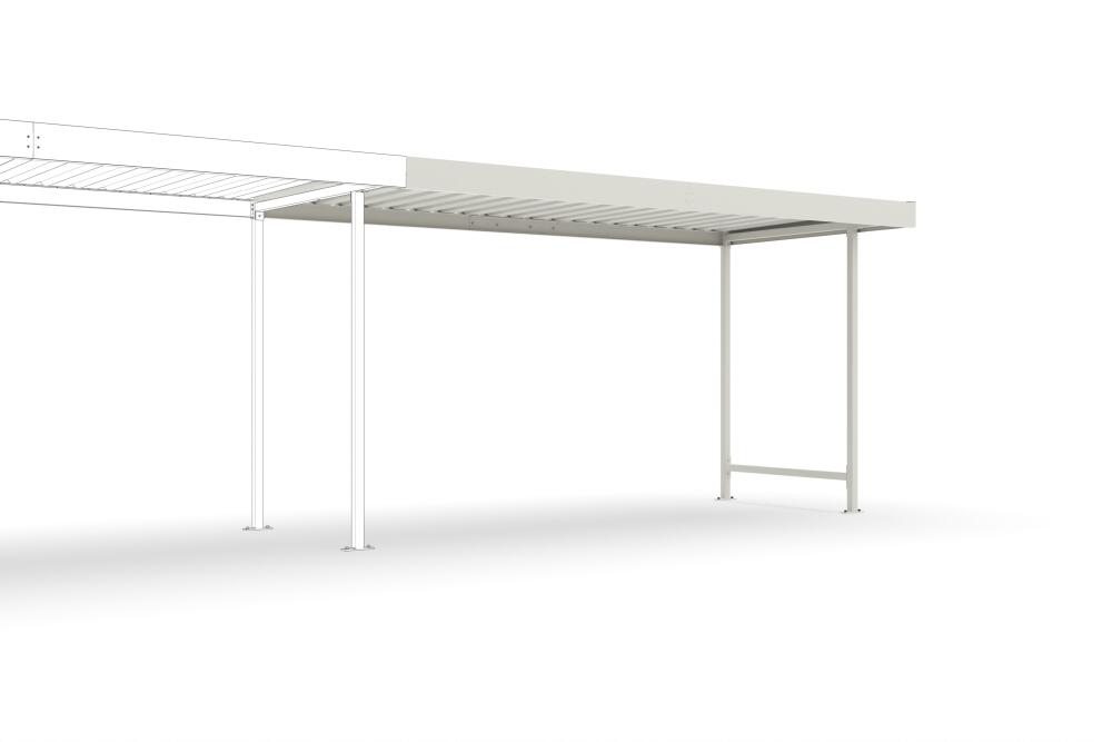 Modellbeispiel: Anbaueinheit L15 in verzinkterund in RAL 9002 beschichteter Ausführung - ohne Rück-