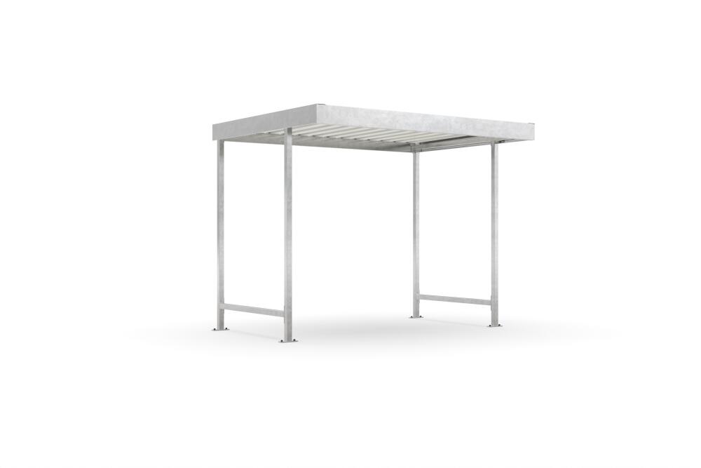 Modellbeispiel: Überdachungssystem -Leipzig L12-, einseitig - in verzinkter Ausführung - ohne Rück-