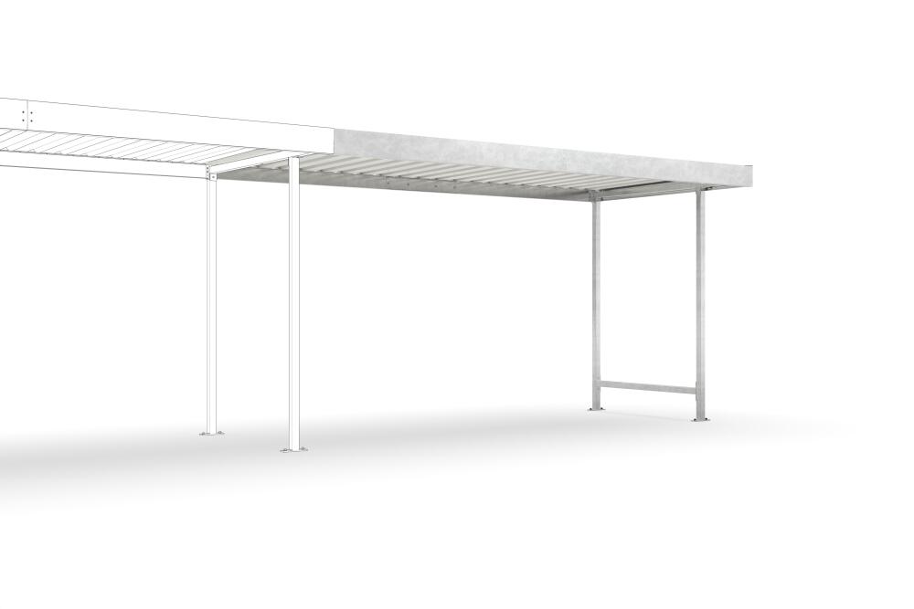 Modellbeispiel: Anbaueinheit für Überdachungssystem -Leipzig L12-, einseitig, Tiefe 2200 mm (Art.