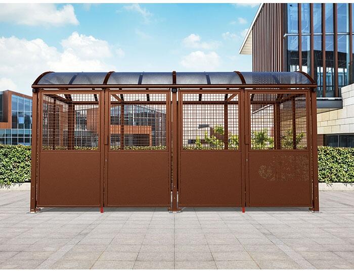 Anwendungsbeispiel: Fahrradüberdachung -Salix Safe- in Cortenstahl Optik (Art. 4115411-01 und