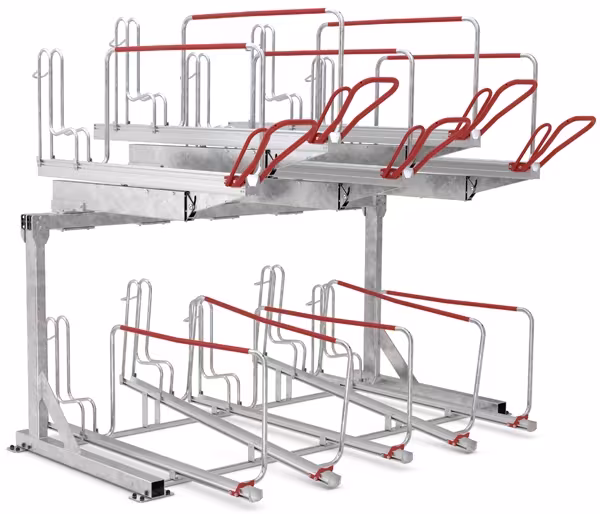 Doppelstockparker ′Lindau II′ einseitig mit 500 mm Radabstand und Gasdruckfedern - Modellbeispiel: Doppelstockparker -Lindau II- mit 10 ...