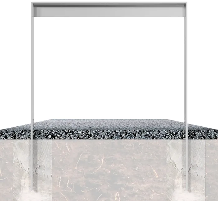 Anwendungsbeispiel: Anlehnbügel 80 x 12 mm aus Stahl mit Unterzug (Art. 4152.045)