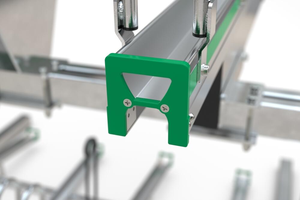 Detailansicht: Zusätzliche Kunststoff-Endstücke schützen den Reifen vor Beschädigungen