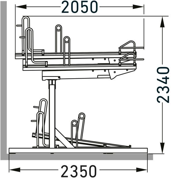 Technische Ansicht: Maße Doppelstockparker ′Lindau Profi′