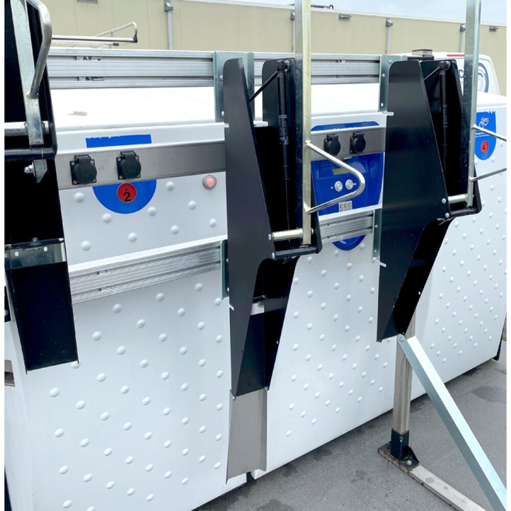 Anwendungsbeispiel: Fahrradlift ′VelowUp 4.0 Outdoor′ mit Racksystem zur freien Aufstellung (auf