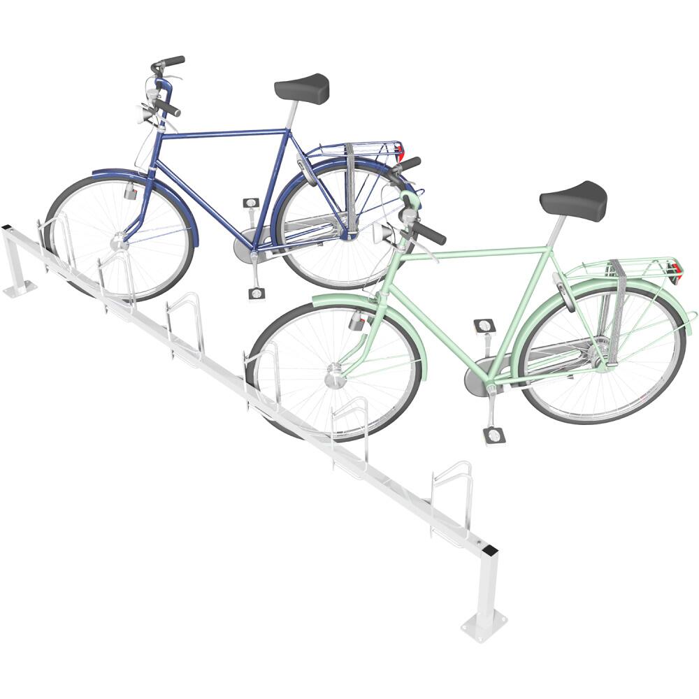 Fahrradständer / Reihenparker ′Nordstrand′, 45°, 6 Einstellplätze, einseitig