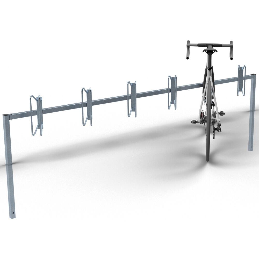 Fahrradständer / Reihenparker ′Nordstrand′, 45°, 6 Einstellplätze, einseitig