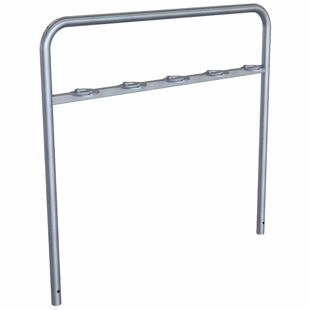 Anlehnb&uuml;gel mit Querholm f&uuml;r Scooter/Roller, verschlie&szlig;bare Halteringe