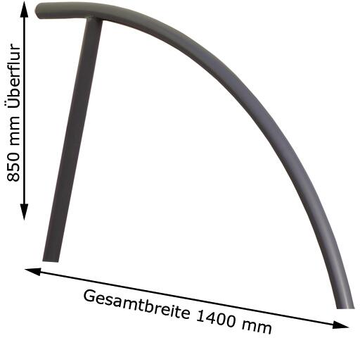 Technische Ansicht: Maße Anlehnbügel -Juist- zum Einbetonieren (Art. 422.50)