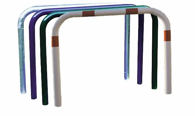 Anlehnbügel/Absperrbügel ′Sylt′ ø 48 mm aus Stahl, ohne Farbe, weiß/rot oder nach RAL - Modellbeispiele: Anlehn- und Absperrbügel -Sylt- ø 48 mm, ...