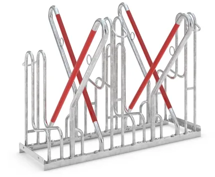 Fahrradständer Anlehnparker Typ 4500 XBF, ADFC Qualität, zweiseitige Radeinstellung - Modellbeispiel: Anlehnparker Typ 4500XBF (Art. 4514xbf)