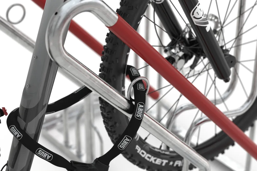 Fahrradständer Anlehnparker Typ 4500 XBF, ADFC Qualität, zweiseitige Radeinstellung - Modellbeispiel: Anlehnparker Typ 4500XBF (Art. 4514xbf)