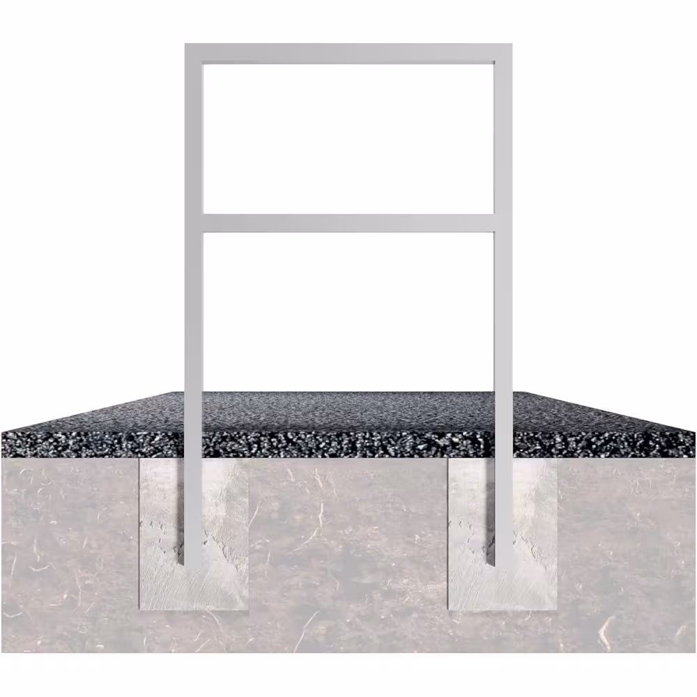 Anlehnb&uuml;gel/Absperrb&uuml;gel &prime;Spiekeroog&prime; 60 x 40 mm aus Stahl, H&ouml;he 800 mm, mit Querholm