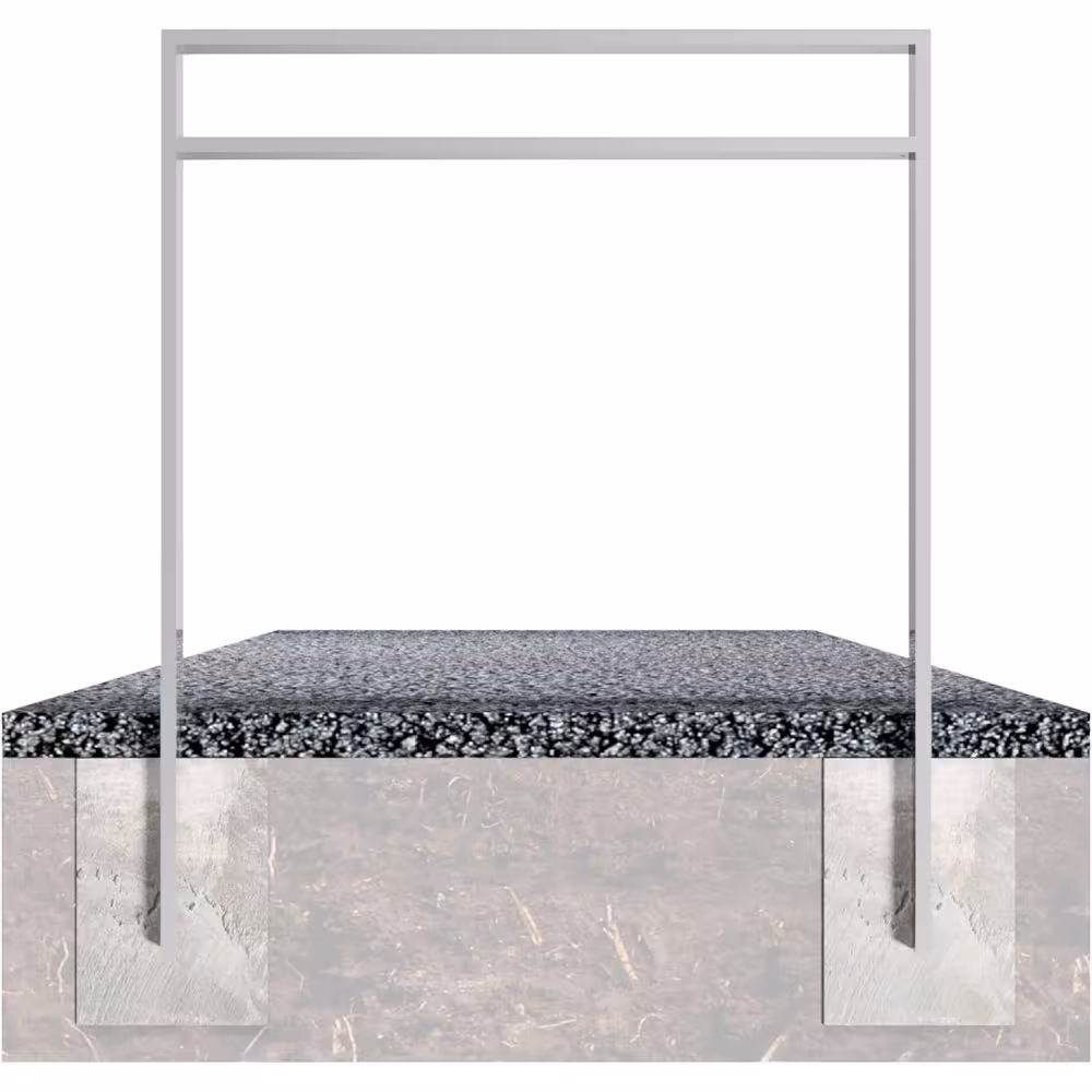 Anlehnb&uuml;gel/Absperrb&uuml;gel &prime;Spiekeroog&prime; 80 x 20 mm, H 800 mm, mit Querholm (kurzer Abstand), zum Einbetonieren